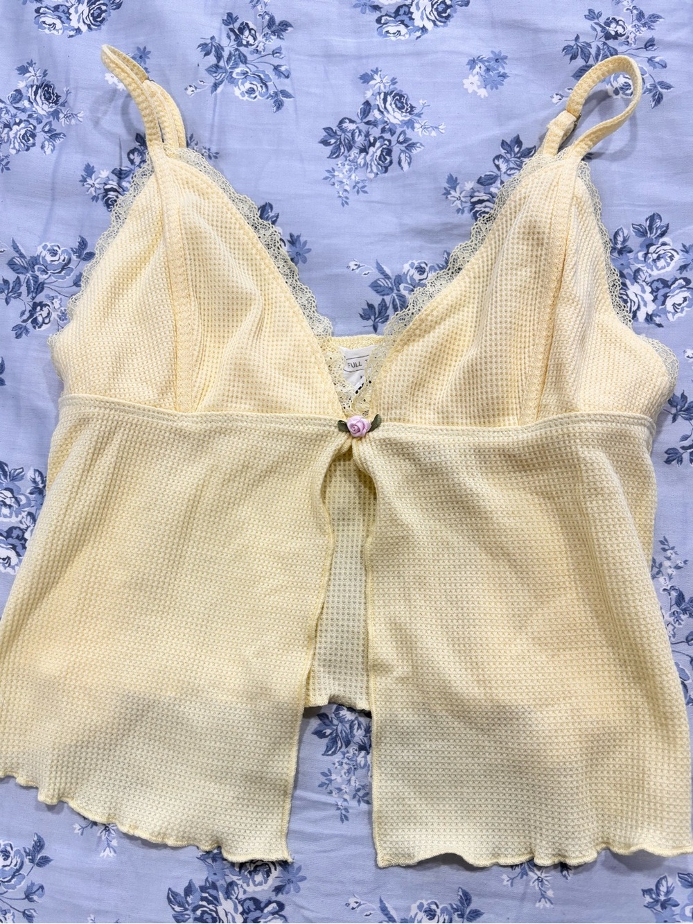 Vintage Y2K Yellow Lace Cami